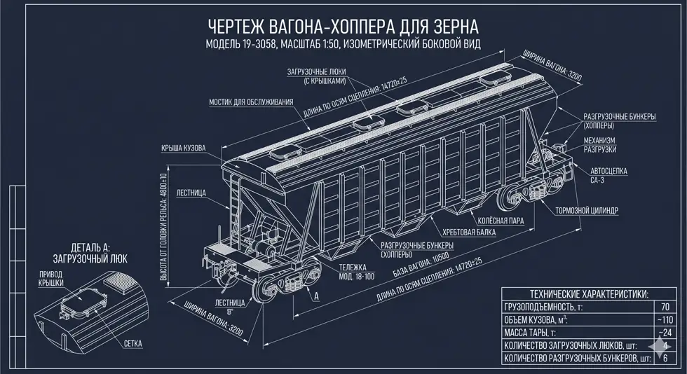 Схема зерновоза 19-1274-01